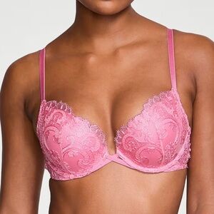 Victoria's Secret Pink Floral Lace Push-Up Bra 32B